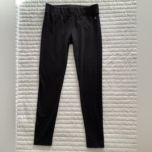 Danskin Black Cotton Leggings Logo Footless Women's Size Small 4-6